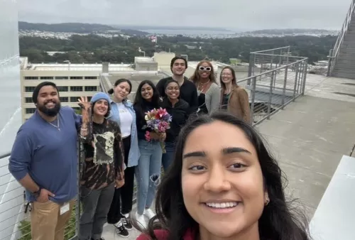 Celebrating outstanding 2023 undergrad summer students—Ashna Patel (UPenn) and Tara Joseph (Cornell). Edward Valenzuela, Jayden Ross, Janeth Ochoa, Tara Joseph, Kaylee Wedderburn-Pugh, Loukas Diafos, Jaela Caston, Elizabeth Crouch, Ashna Patel (foreground)